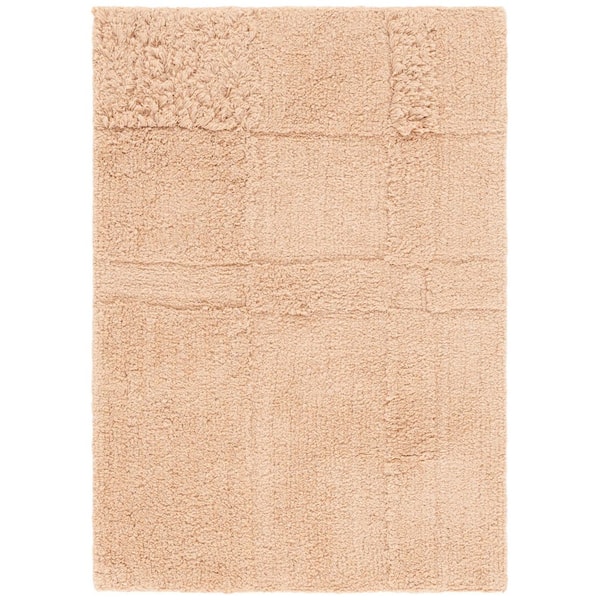 SAFAVIEH Easy Care Orange 3 ft. x 5 ft. Machine Washable High-Low Solid Checkered Area Rug