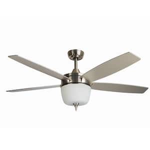 Tulip 52 in. Brushed Nickel LED Ceiling Fan with Integrated Light Kit and Remote Control