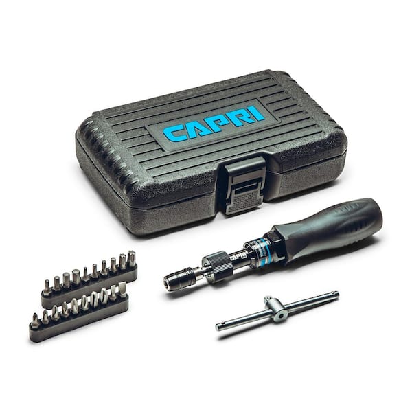 1/4-Inch Drive Long Shank Neiko 10573B Torque Screwdriver Set 20 Bits Included 10 to 50 Inch-Pound Range