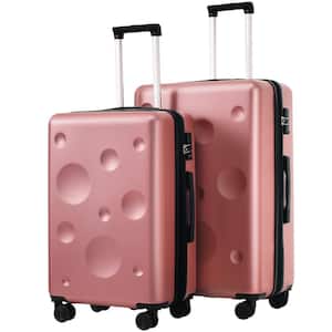 2-Piece Pink Expandable ABS Hardshell Spinner 24 in. and 28 in. Luggage Set with 3-Digit TSA Lock