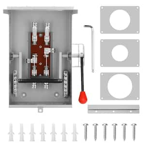 Indoor/Outdoor 100 Amp 2-Circuit Heavy Duty Safety Switches, 240 Volt AC 4 Wire 2 Pole Non-Fusible NEMA-3R, Lockable