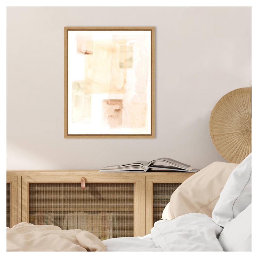 June Erica Vess Liquid Chiffon II Abstract Canvas Art with Maple Frame