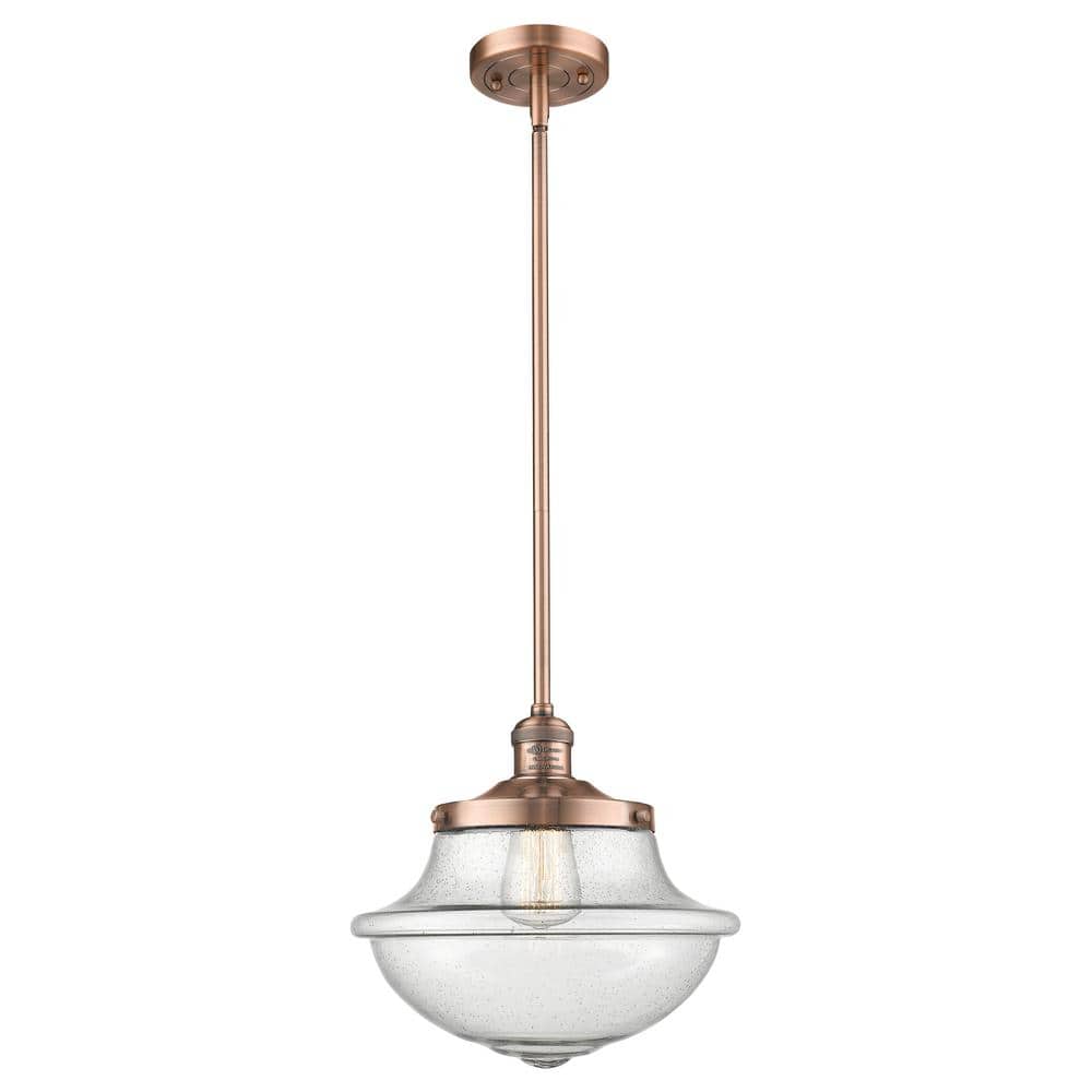 Oxford 60-Watt 1-Light Antique Copper Standard Mini Pendant Light with Seedy Glass, No Bulbs Included price history on PriceWatchPro