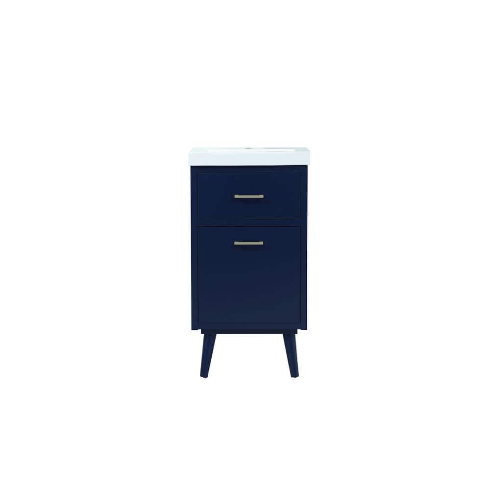 Simply Living 18 in. W x 15 in. D x 33.5 in. H Bath Vanity in Blue with Whi