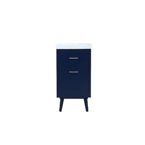 Simply Living 18 in. W x 15 in. D x 33.5 in. H Bath Vanity in Blue with White Resin Top
