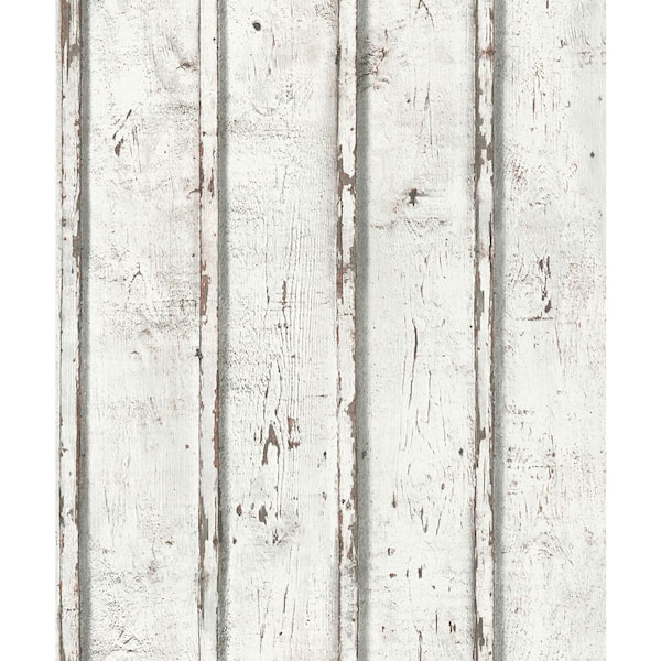 Unbranded Woods and Wicker Collection Whitewash Dual Stripe Wood Effect Matte Finish Vinyl on Nonwoven Non-pasted Wallpaper Sample