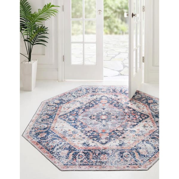 Yara Yash Navy Blue 7 ft. 10 in. x 7 ft. 10 in. Area Rug