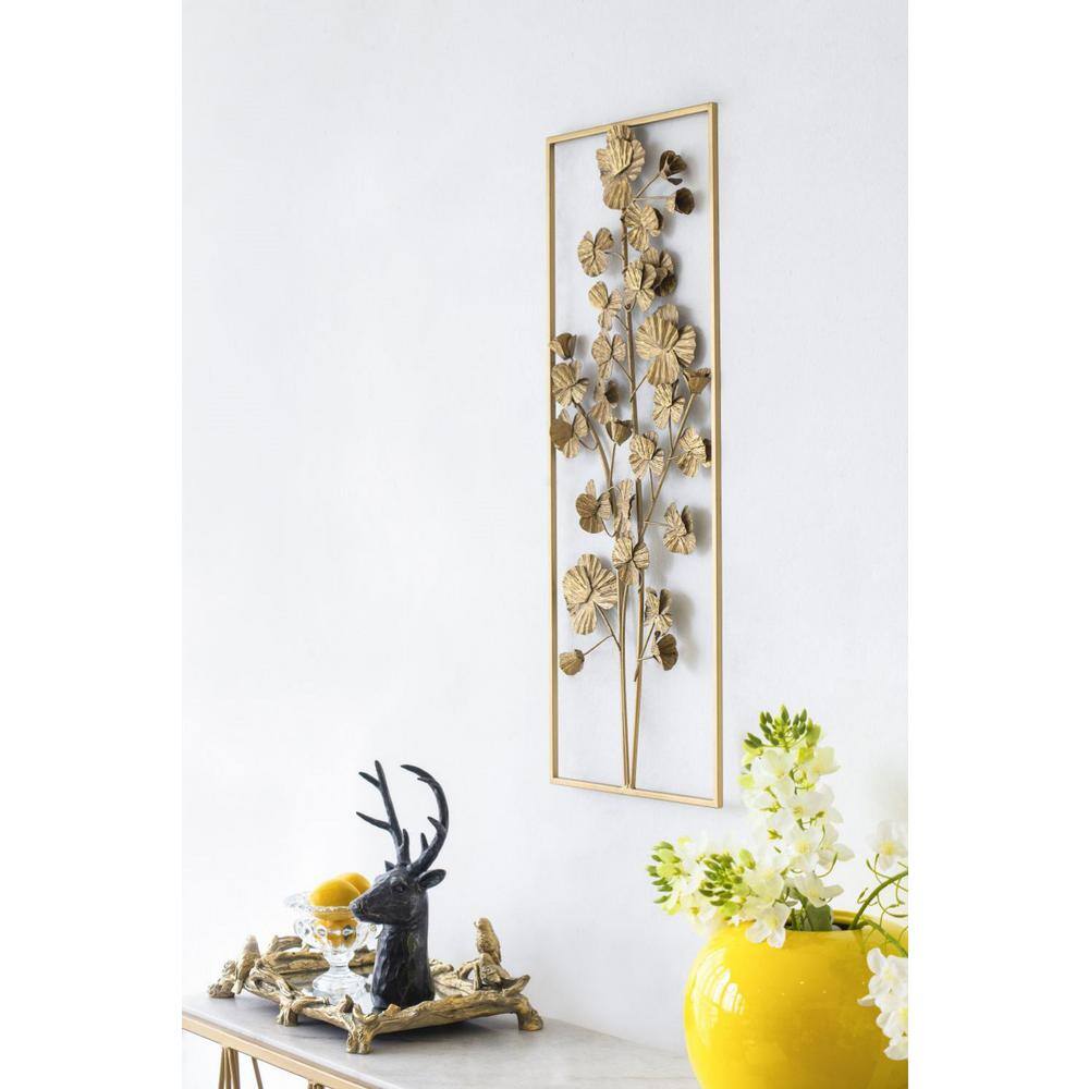 Gold Metal Tree Flower Wall Sculpture for Nursery
