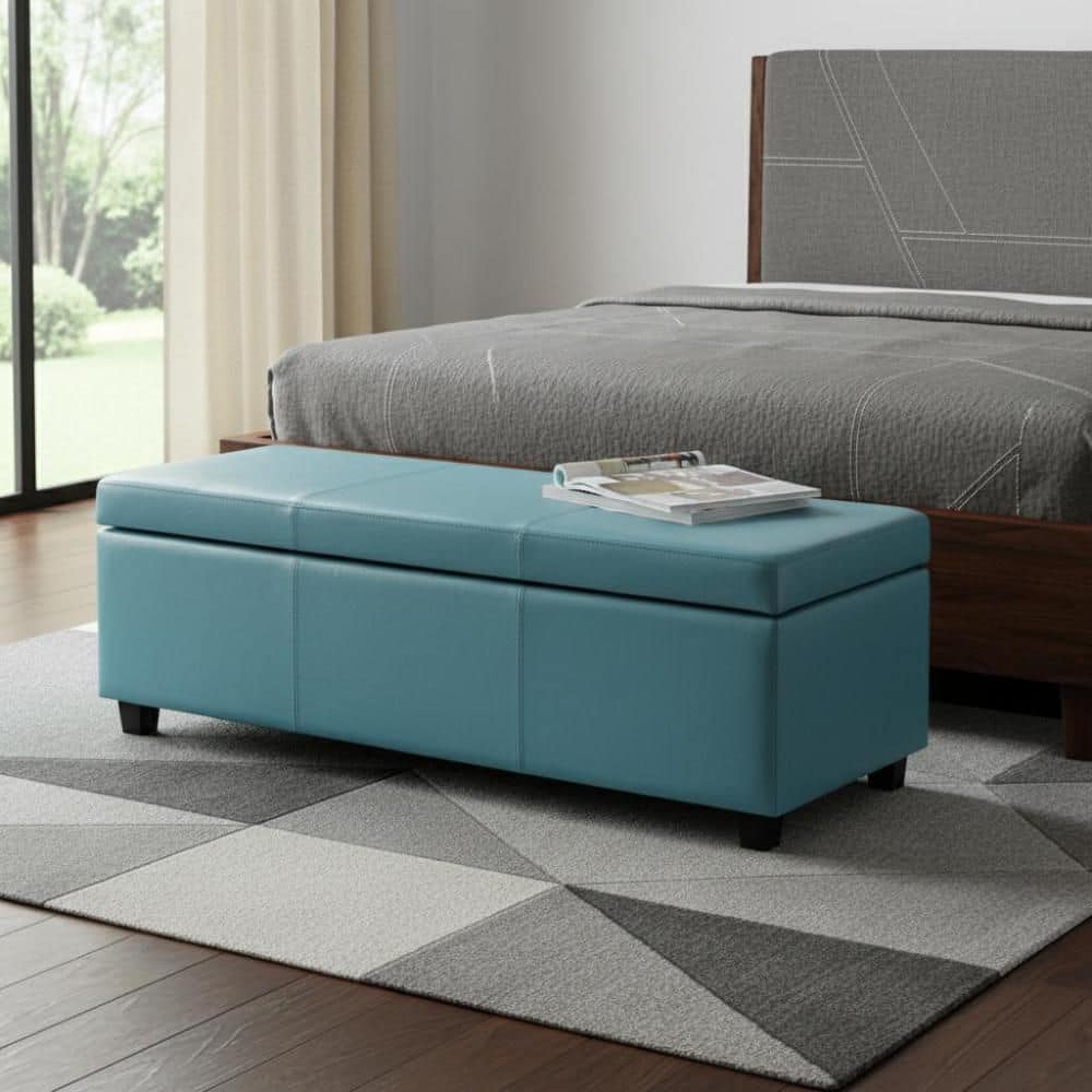 Faux Leather Rectangle Standard Extra Large Ottoman