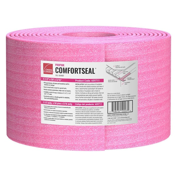 ProPink ComfortSeal 5-1/2 in. x 50 ft. Multi-Use Ridged Sill Plate Gasket