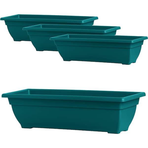 Cubilan Rectangle Planter Box, 24 Inch Indoor/Outdoor Rectangular Planter, Durable UV Resistant