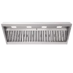 54 in. 1200 CFM Ducted Insert Range Hood in Stainless Steel with Dimmable LED Lights 4-Speeds