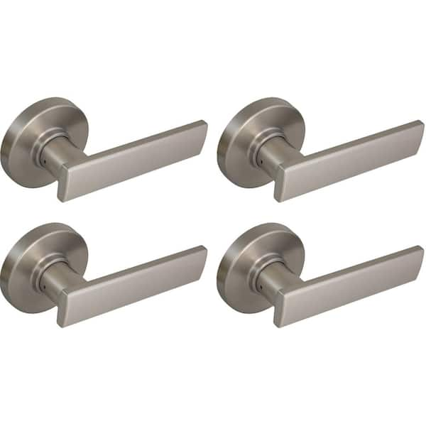 Defiant Westwood Satin Nickel Hall and Closet Door Lever with Round Rose (4-Pack)