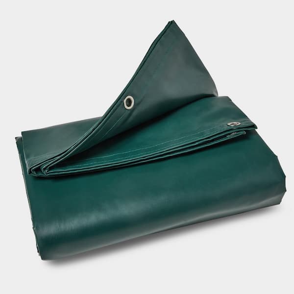 TarpsNow 8 ft. x 10 ft. Forest Green 20 Mil 18 oz. Heavy Duty