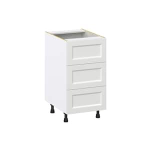18 in. W x 24 in. D x 34.5 in. H Alton Painted White Shaker Assembled Base Kitchen Cabinet with 3-Drawers