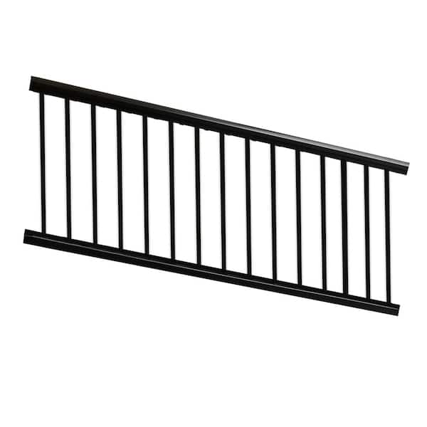 Weatherables Arlington 36 in. H x 96 in. W Textured Black Aluminum Stair Railing Kit