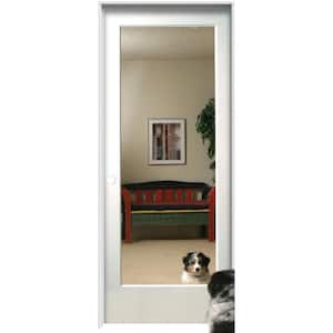 Reflections 24 in. x 80 in. Right Hand Full Lite Mirrored Glass Primed MDF Single Prehung Interior Door, 4-9/16 in. Jamb