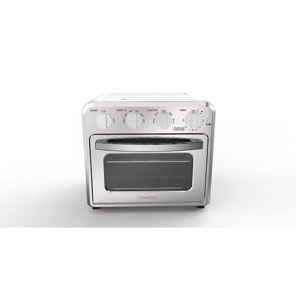 COOLSHARK 16 qt. Electric Outdoor Pizza Oven 4-Slice Extra Wide Convection Toaster Oven with Broil, Air Fry, Silver