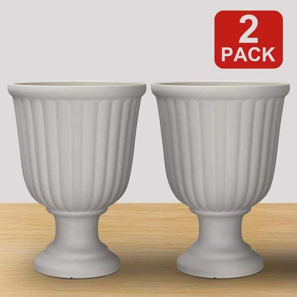 Beck 15.5 in. W. x 21 in. H Sand Resin Indoor/Outdoor Decorative Urn (2-Pack)