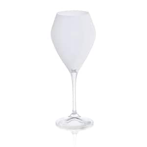 14 oz. - Set of 6 V-Shaped Wine Glasses White with Clear Stem