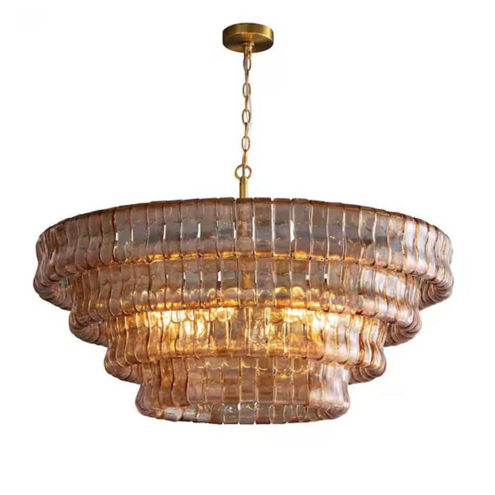 Modern Chandelier 24 in. 20-Light Gold Chandelier for Dinning Room, Living Room, Foyer, Bedroom price history on PriceWatchPro