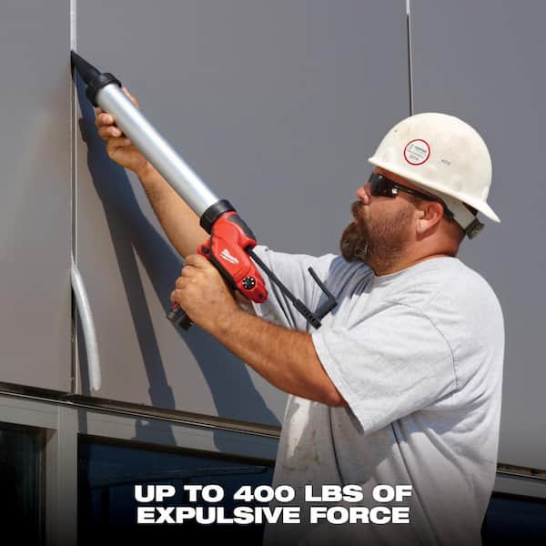 Milwaukee M12 23GA Pin Nailer with M12 10 OZ Caulk Gun (Bare Tool) and M12 High Output 2.5 AH Battery