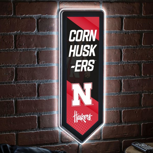 Evergreen University of Nebraska Pennant 9 in. x 23 in. Plug-in LED Lighted Sign