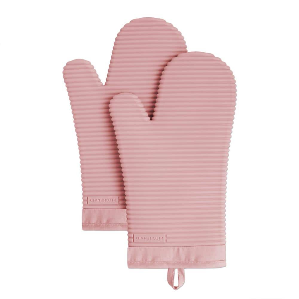 Pink Oven Mitts Set of 2 Soft Pink Matches Kitchenaid Nwt 