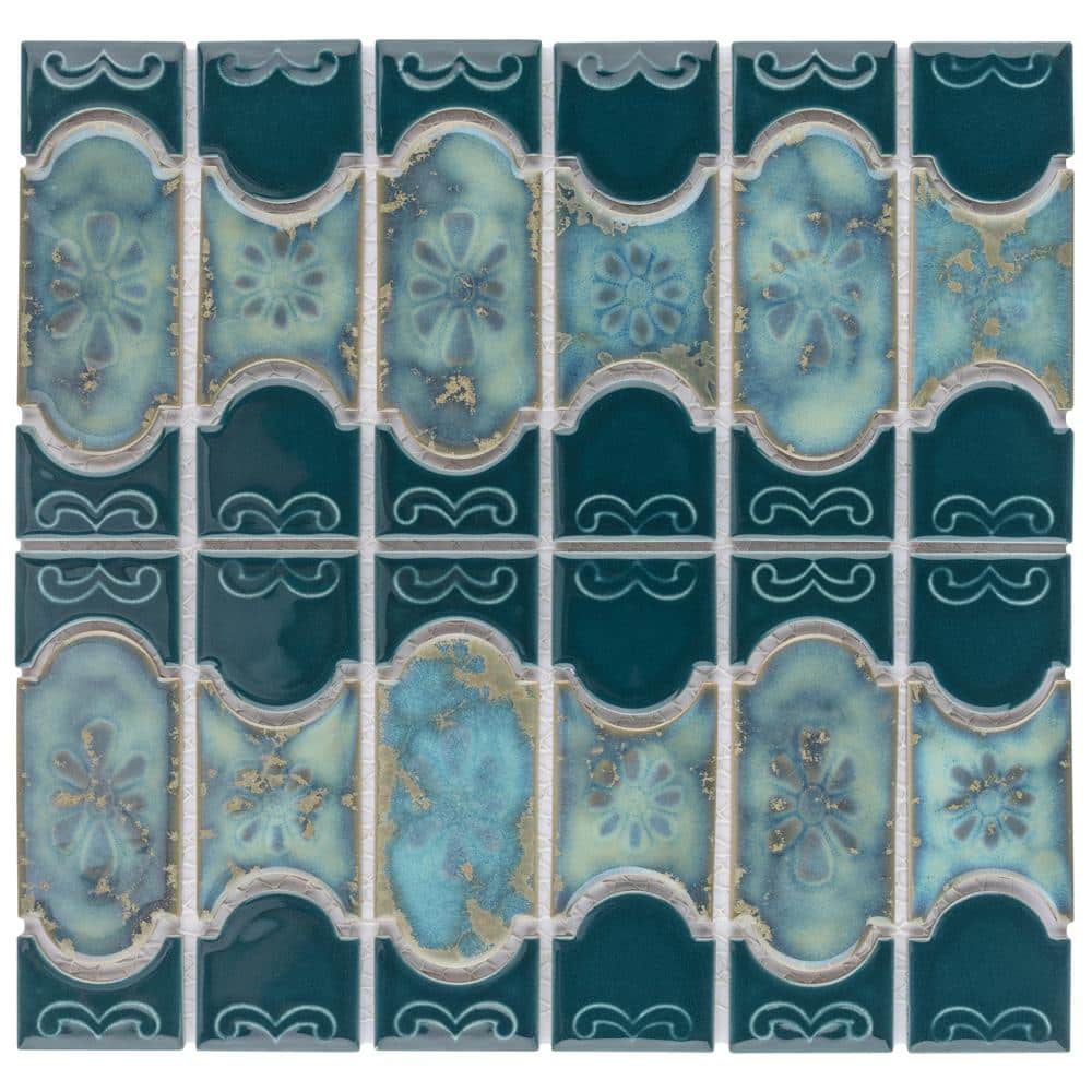 Montego Emerald 12-1/4 in. x 12-1/2 in. Porcelain Mosaic Tile (10.8 sq. ft./Case) price history on PriceWatchPro