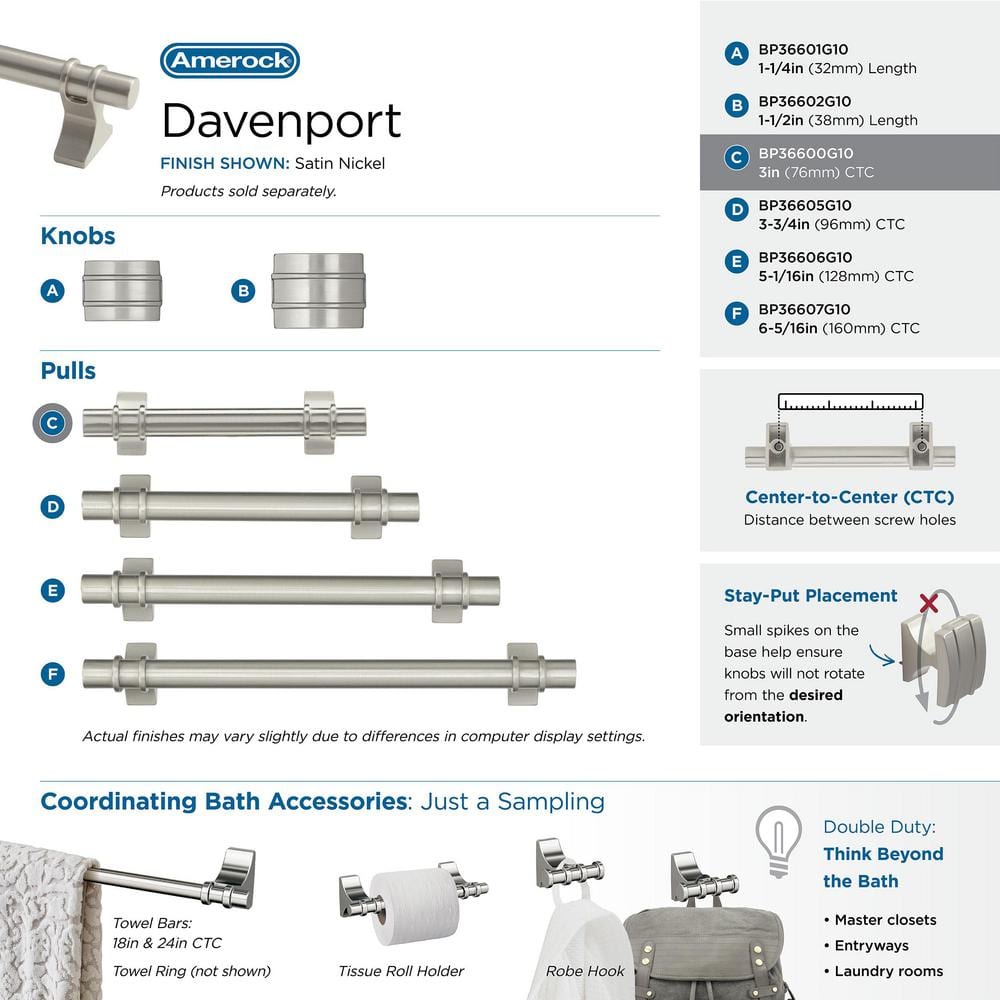 Davenport 4.5" Brushed Nickel Modern Cabinet Bar Pull