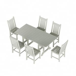 Hayes Sand 7-Piece HDPE Plastic Outdoor Dining Set with Side Chairs