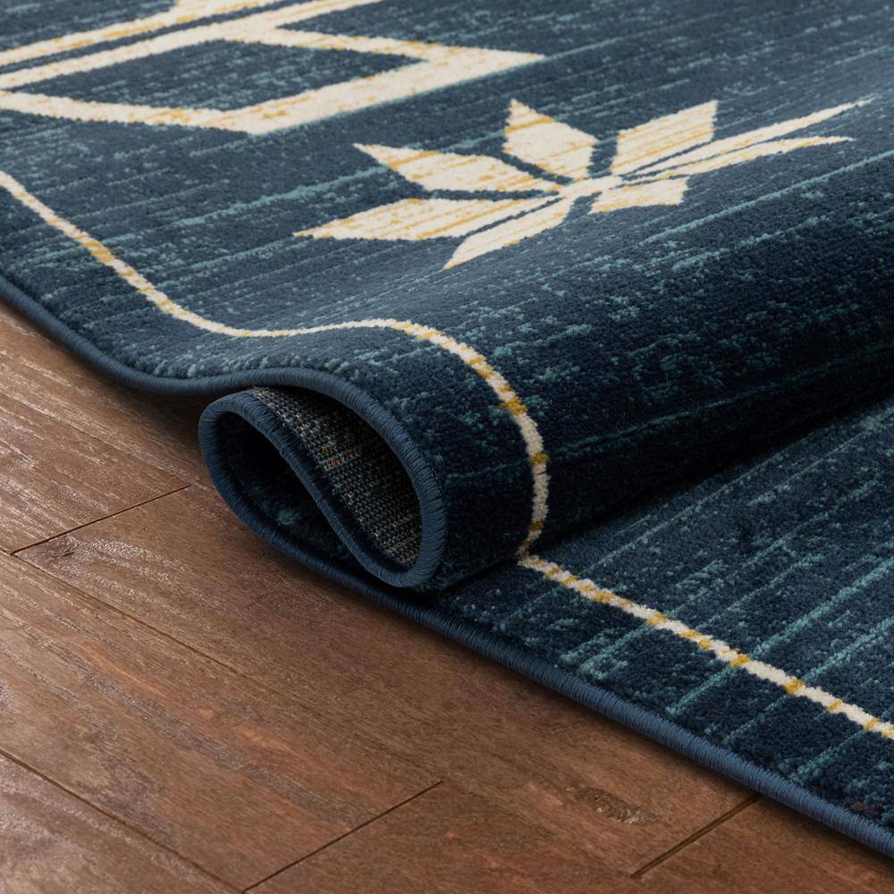 Tulsa Blue and Beige Southwestern Tribal 5' x 7' Area Rug