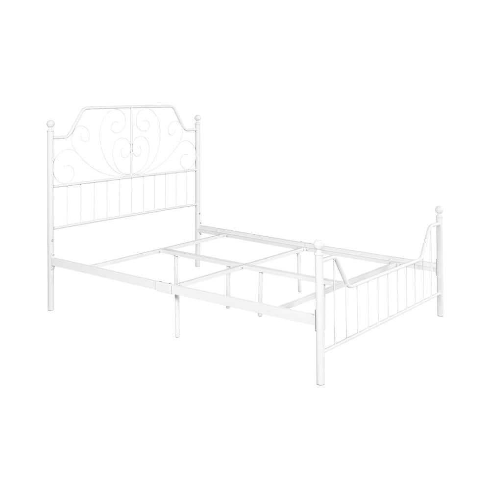 Homy Casa Mudiay Full White Metal Bed Hd-mudiay Full White - The Home Depot