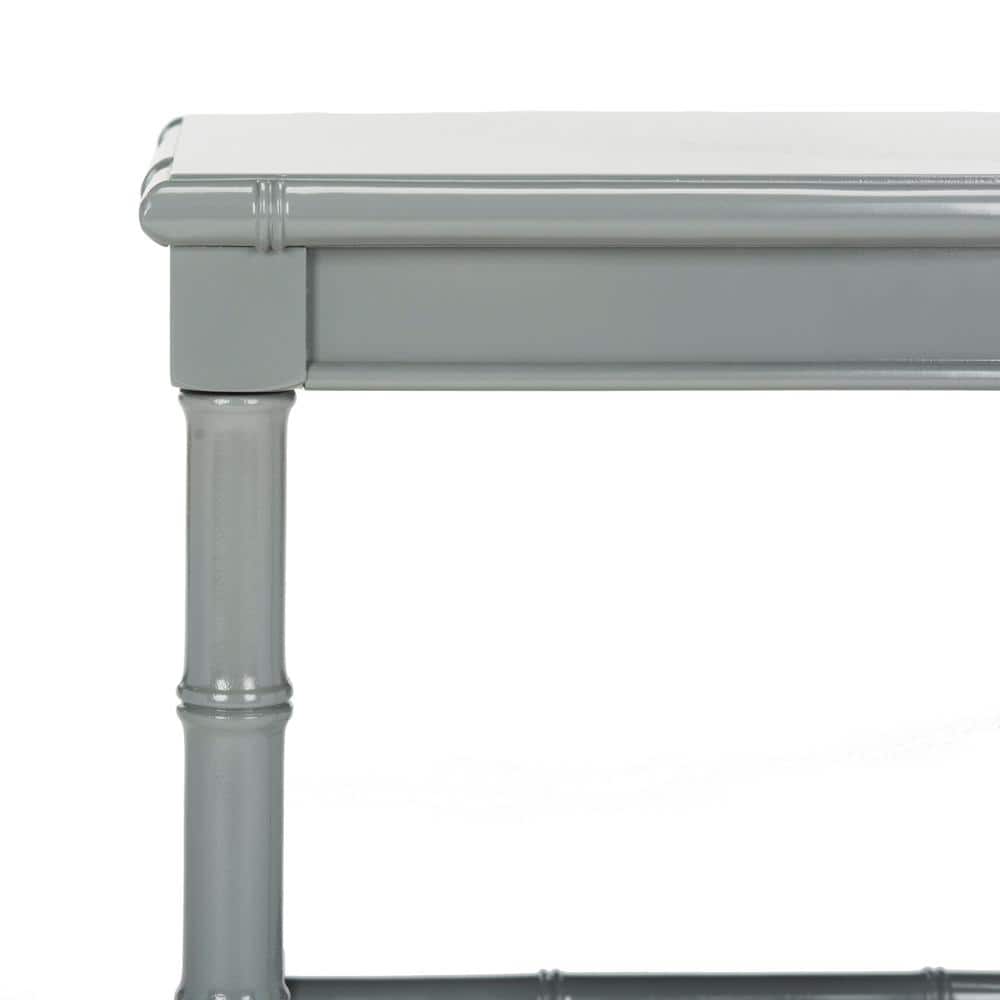 Gray Bamboo Style Square Accent Table