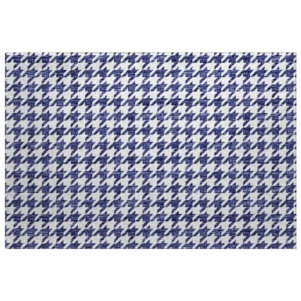 Dream Shag Premium Machine Washable Abstract ADS137 Navy 2 ft. x 3 ft. Accent Rug