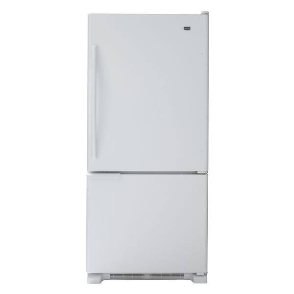 Maytag 30 in. W 18.5 cu. ft. Bottom Freezer Refrigerator in White-DISCONTINUED