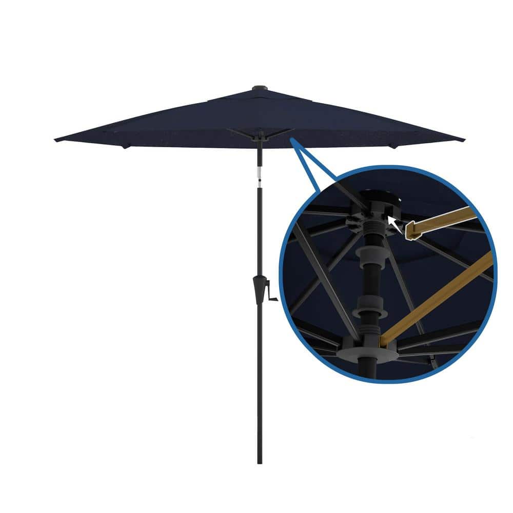 Navy Blue 9' Outdoor Patio Market Umbrella with Rib Replacement
