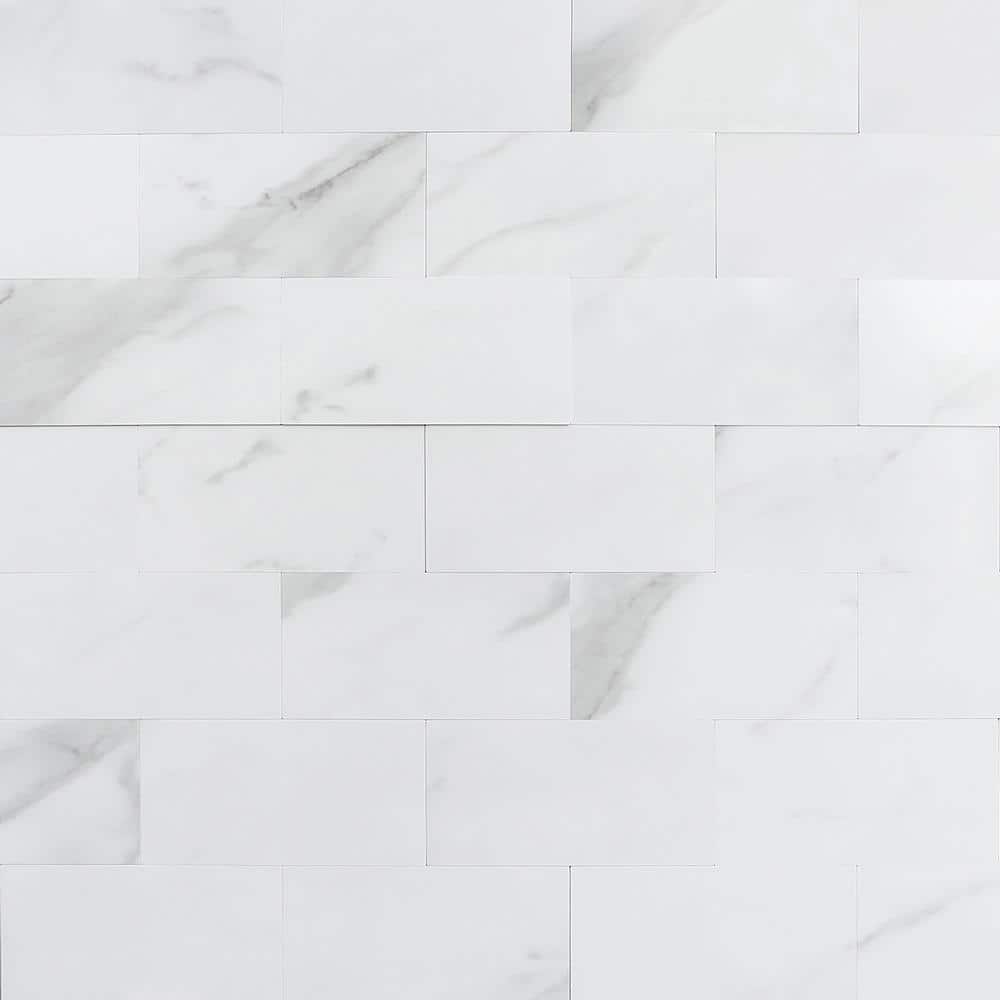 Luxe Core Subway Calacatta 4 in. x 0.16 in. SPC Peel and Stick Tile Sample price history on PriceWatchPro