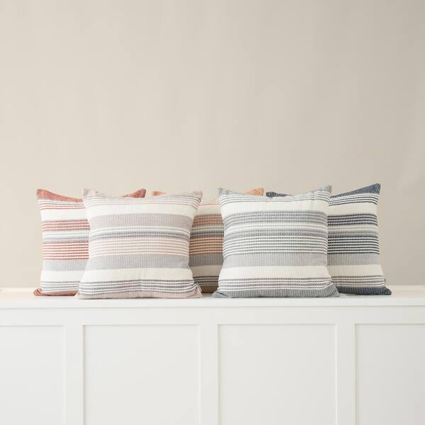 Evergrace Freja Woven Stripes Pillow - Blue