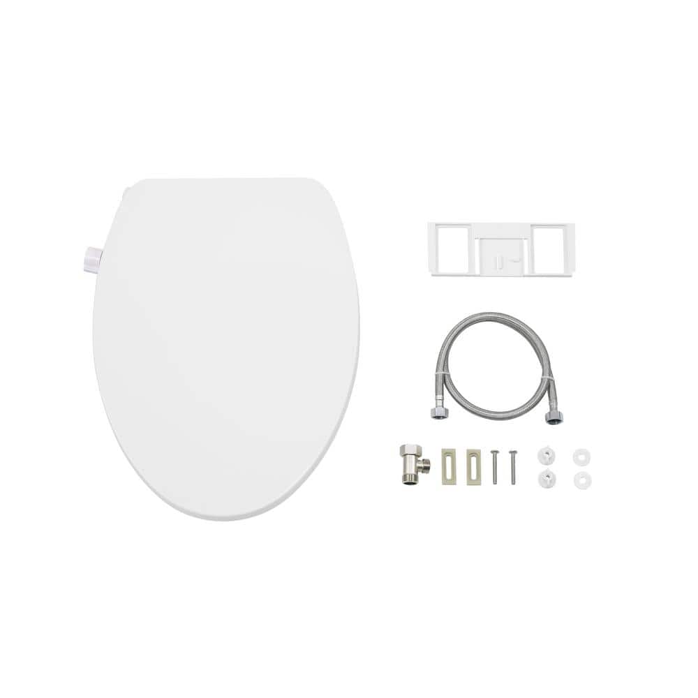 White Polypropylene Manual Bidet Seat with Dual Nozzles