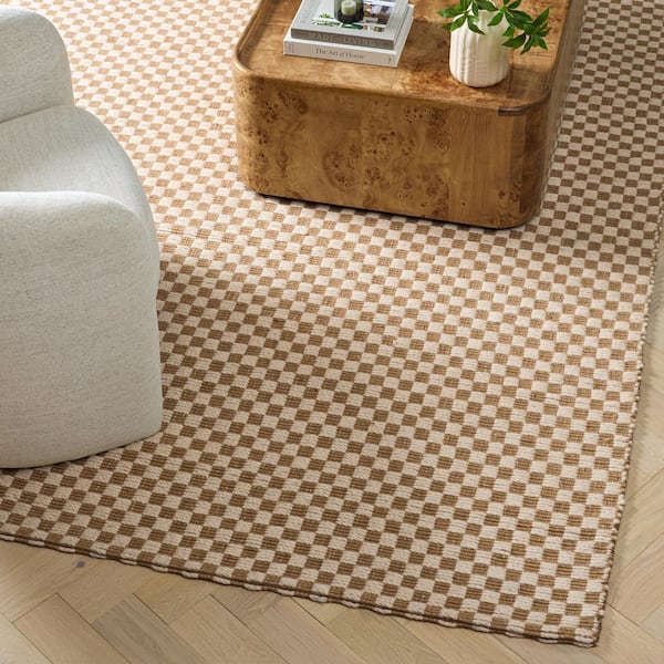 Natural Fiber 9 ft. x 12 ft. Ivory/Natural Check Area Rug