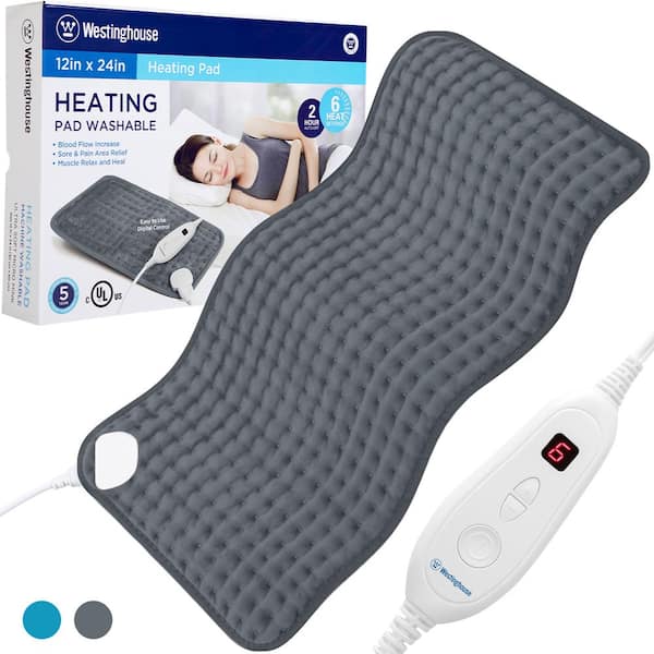 CALMING HEAT 12 in. x 24 in. Massaging Weighted Heating Pad CWT05112 - The  Home Depot