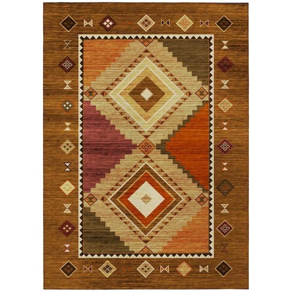 Addison Rugs Sonora Brown 5 ft. x 7 ft. 6 in. Geometric Indoor/Outdoor Area Rug