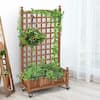 50 in. Wood Planter Box with Trellis for Climbing Plants