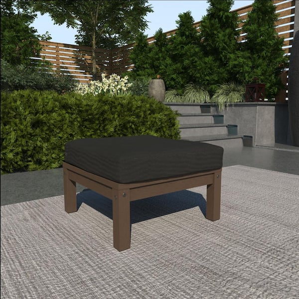 Highwood Bespoke 1-Piece Deep Seating Plastic Outdoor Ottoman with Cushion