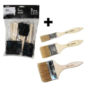 63mm 38 Paint brushes/Set of 5 Synthetic Utility Brushes 12 25 50