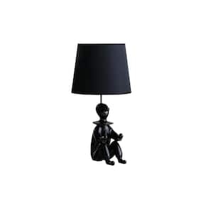 21.25 in. Black Modern Clown Polyresin Table Lamp with Phone Holder