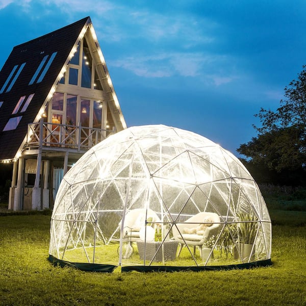 VEVOR Garden Dome Bubble Tent 9.5 ft. x 9.5 ft. x 5.8 ft. PVC Screen Garden  Igloo Geodesic Dome with Led Light Strings, Clear XKZP9.5FT00000001V0 - The  Home Depot