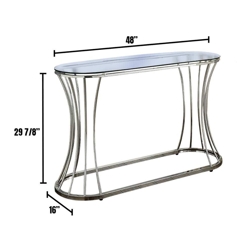 Esme 48 in. Chrome Specialty Glass Console Table price history on PriceWatchPro