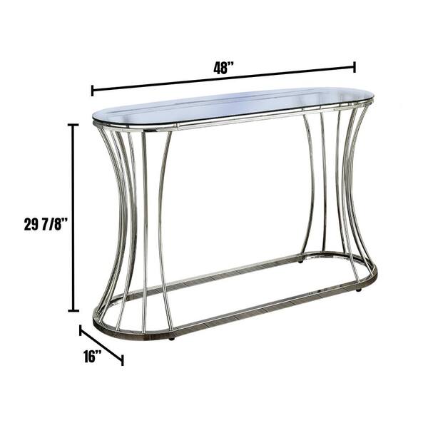Esme 48 in. Chrome Specialty Glass Console Table